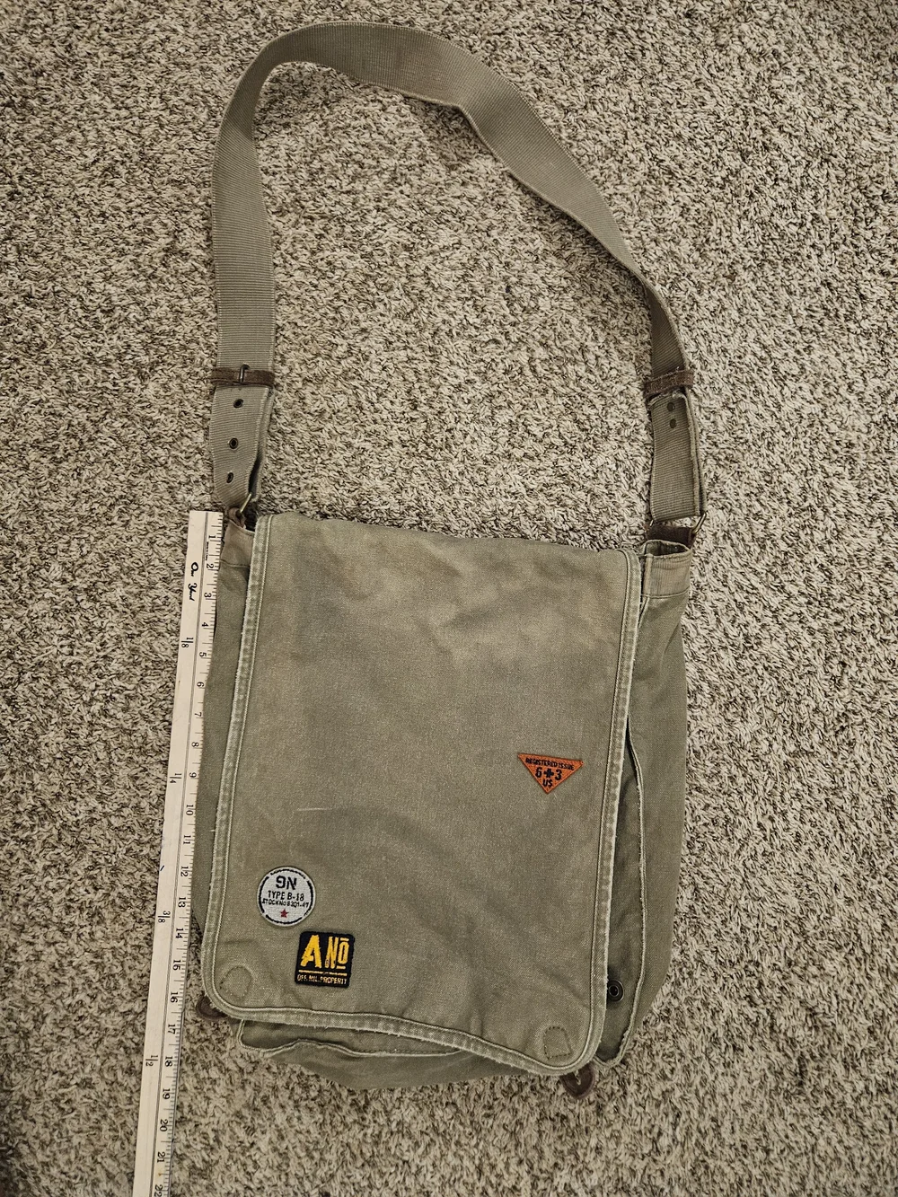 Vinatge Old Navy Olive Green Utility Canvas Satchel